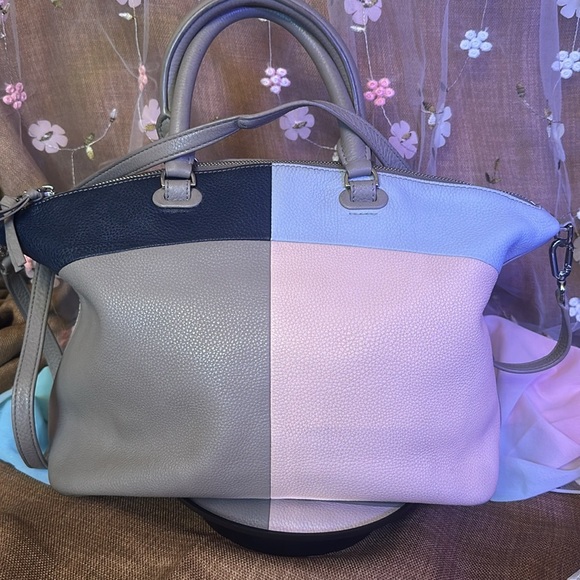 EUC Tory Burch Thea Patchwork All Leather Satchel Colorblock - Picture 4 of 14